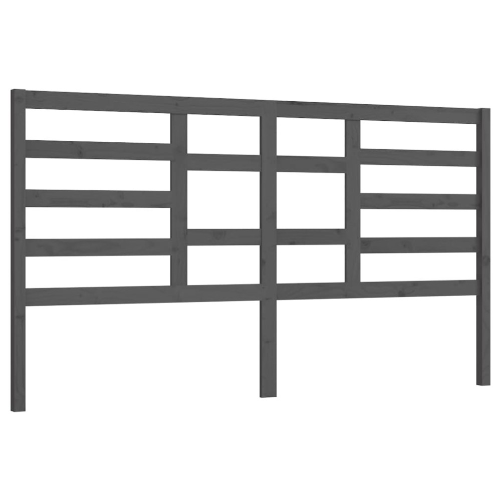 vidaXL Tăblie de pat, gri, 206x4x104 cm, lemn masiv de pin