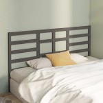 vidaXL Tăblie de pat, gri, 206x4x104 cm, lemn masiv de pin