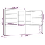 vidaXL Tăblie de pat, gri, 206x4x104 cm, lemn masiv de pin