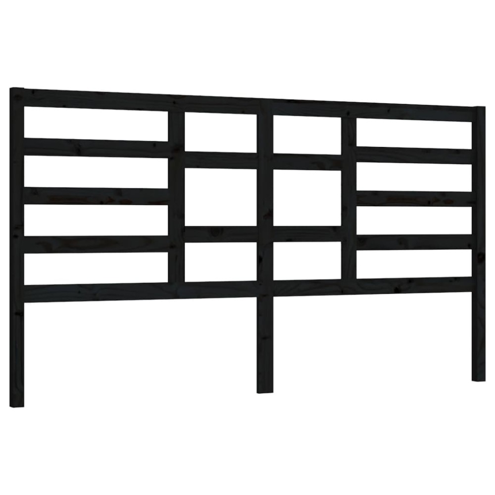 vidaXL Tăblie de pat, negru, 206x4x104 cm, lemn masiv de pin