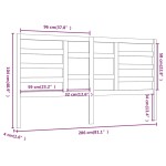 vidaXL Tăblie de pat, negru, 206x4x104 cm, lemn masiv de pin