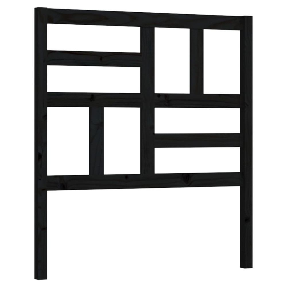 vidaXL Tăblie de pat, negru, 96x4x104 cm, lemn masiv de pin