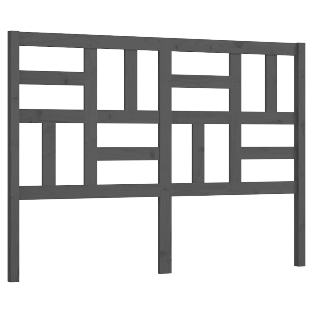 vidaXL Tăblie de pat, gri, 126x4x104 cm, lemn masiv de pin