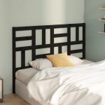 vidaXL Tăblie de pat, negru, 126x4x104 cm, lemn masiv de pin vidaXL Tăblie de pat, negru, 126x4x104 cm, lemn masiv de pin