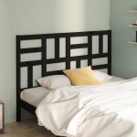 vidaXL Tăblie de pat, negru, 126x4x104 cm, lemn masiv de pin vidaXL Tăblie de pat, negru, 126x4x104 cm, lemn masiv de pin