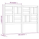 vidaXL Tăblie de pat, alb, 146x4x104 cm, lemn masiv de pin