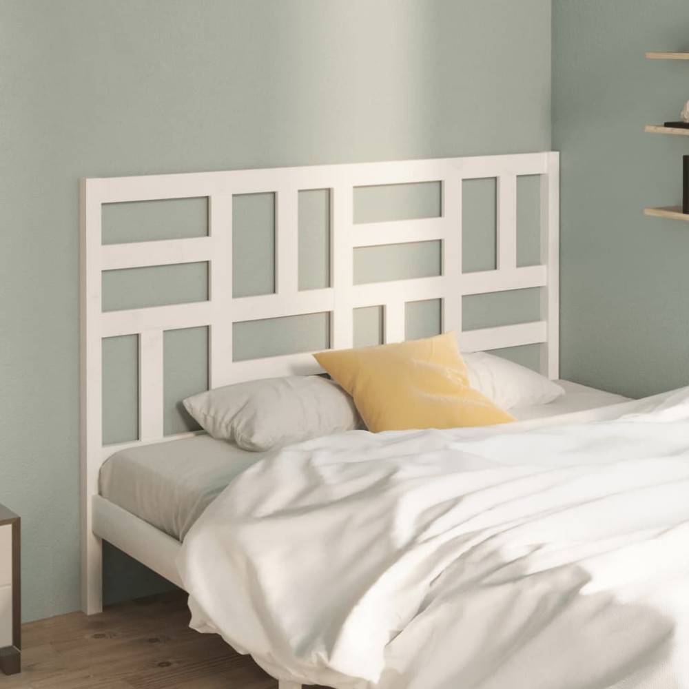 vidaXL Tăblie de pat, alb, 156x4x104 cm, lemn masiv de pin