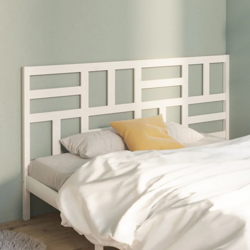 vidaXL Tăblie de pat, alb, 206x4x104 cm, lemn masiv de pin