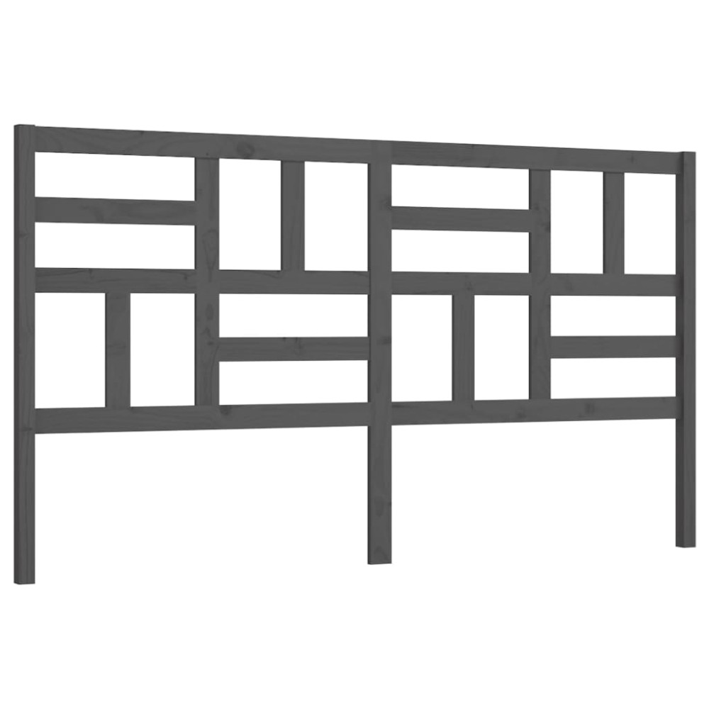 vidaXL Tăblie de pat, gri, 206x4x104 cm, lemn masiv de pin
