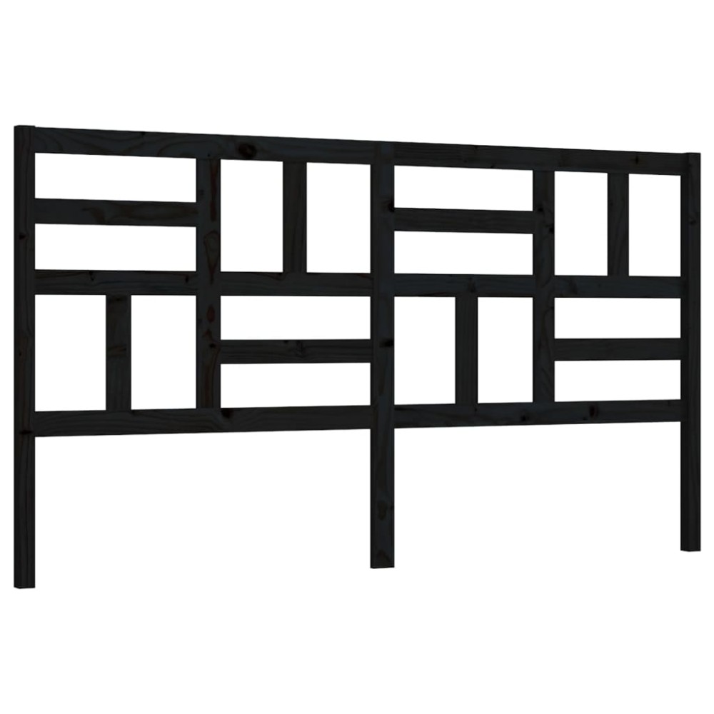 vidaXL Tăblie de pat, negru, 206x4x104 cm, lemn masiv de pin