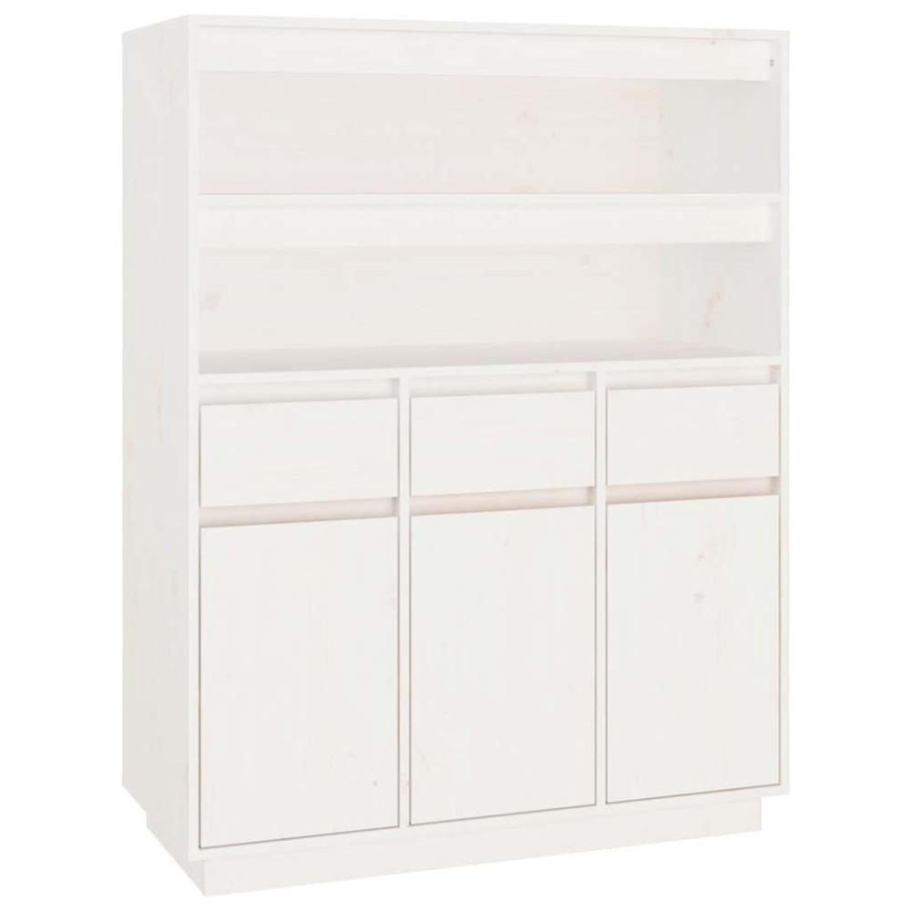 vidaXL Dulap înalt, alb, 89x40x116,5 cm, lemn masiv de pin