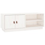 vidaXL Comodă TV, alb, 105x34x40 cm, lemn masiv de pin vidaXL Comodă TV, alb, 105x34x40 cm, lemn masiv de pin