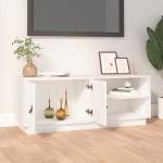 vidaXL Comodă TV, alb, 105x34x40 cm, lemn masiv de pin vidaXL Comodă TV, alb, 105x34x40 cm, lemn masiv de pin