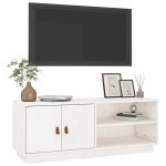 vidaXL Comodă TV, alb, 105x34x40 cm, lemn masiv de pin vidaXL Comodă TV, alb, 105x34x40 cm, lemn masiv de pin