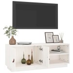 vidaXL Comodă TV, alb, 105x34x40 cm, lemn masiv de pin vidaXL Comodă TV, alb, 105x34x40 cm, lemn masiv de pin
