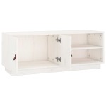 vidaXL Comodă TV, alb, 105x34x40 cm, lemn masiv de pin vidaXL Comodă TV, alb, 105x34x40 cm, lemn masiv de pin