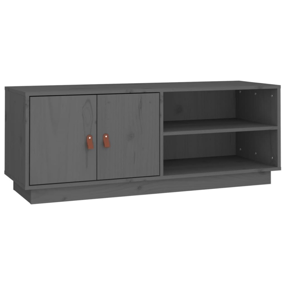 vidaXL Comodă TV, gri, 105x34x40 cm, lemn masiv de pin