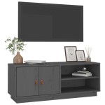 vidaXL Comodă TV, gri, 105x34x40 cm, lemn masiv de pin vidaXL Comodă TV, gri, 105x34x40 cm, lemn masiv de pin