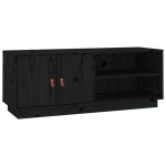 vidaXL Comodă TV, negru, 105x34x40 cm, lemn masiv de pin