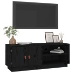 vidaXL Comodă TV, negru, 105x34x40 cm, lemn masiv de pin