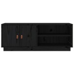 vidaXL Comodă TV, negru, 105x34x40 cm, lemn masiv de pin
