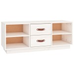 vidaXL Comodă TV, alb, 100x34x40 cm, lemn masiv de pin