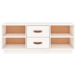 vidaXL Comodă TV, alb, 100x34x40 cm, lemn masiv de pin