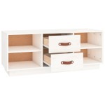 vidaXL Comodă TV, alb, 100x34x40 cm, lemn masiv de pin