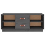 vidaXL Comodă TV, gri, 100x34x40 cm, lemn masiv de pin vidaXL Comodă TV, gri, 100x34x40 cm, lemn masiv de pin