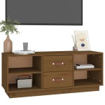 vidaXL Comodă TV, maro miere, 100x34x40 cm, lemn masiv de pin vidaXL Comodă TV, maro miere, 100x34x40 cm, lemn masiv de pin
