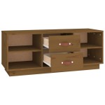 vidaXL Comodă TV, maro miere, 100x34x40 cm, lemn masiv de pin vidaXL Comodă TV, maro miere, 100x34x40 cm, lemn masiv de pin