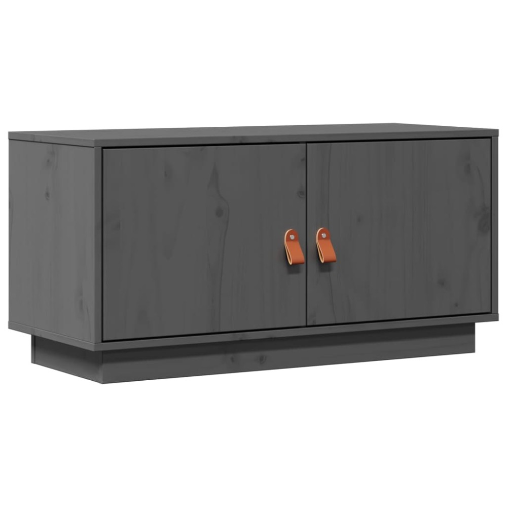 vidaXL Comodă TV, gri, 80x34x40 cm, lemn masiv de pin