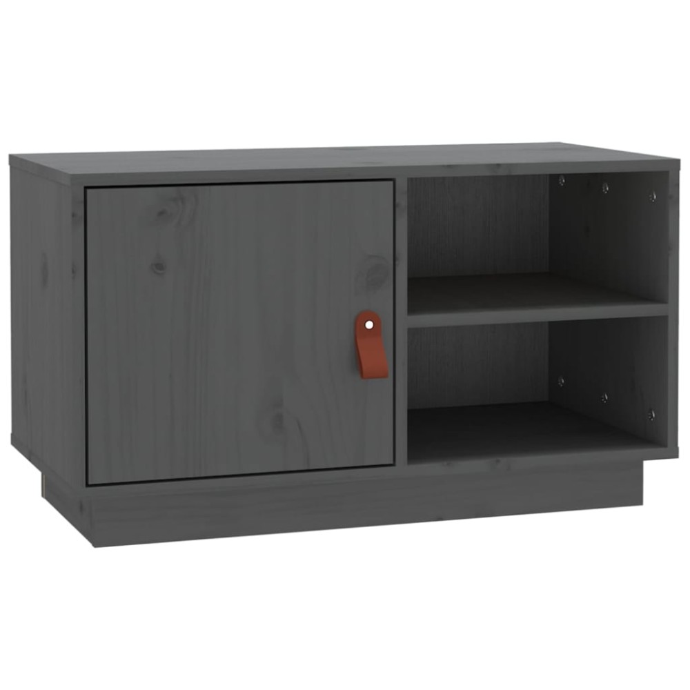 vidaXL Comodă TV, gri, 70x34x40 cm, lemn masiv de pin