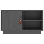 vidaXL Comodă TV, gri, 70x34x40 cm, lemn masiv de pin vidaXL Comodă TV, gri, 70x34x40 cm, lemn masiv de pin