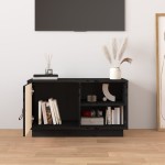 vidaXL Comodă TV, negru, 70x34x40 cm, lemn masiv de pin