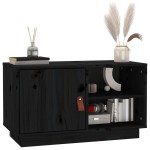 vidaXL Comodă TV, negru, 70x34x40 cm, lemn masiv de pin