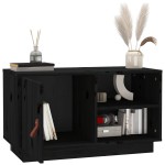 vidaXL Comodă TV, negru, 70x34x40 cm, lemn masiv de pin