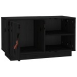 vidaXL Comodă TV, negru, 70x34x40 cm, lemn masiv de pin