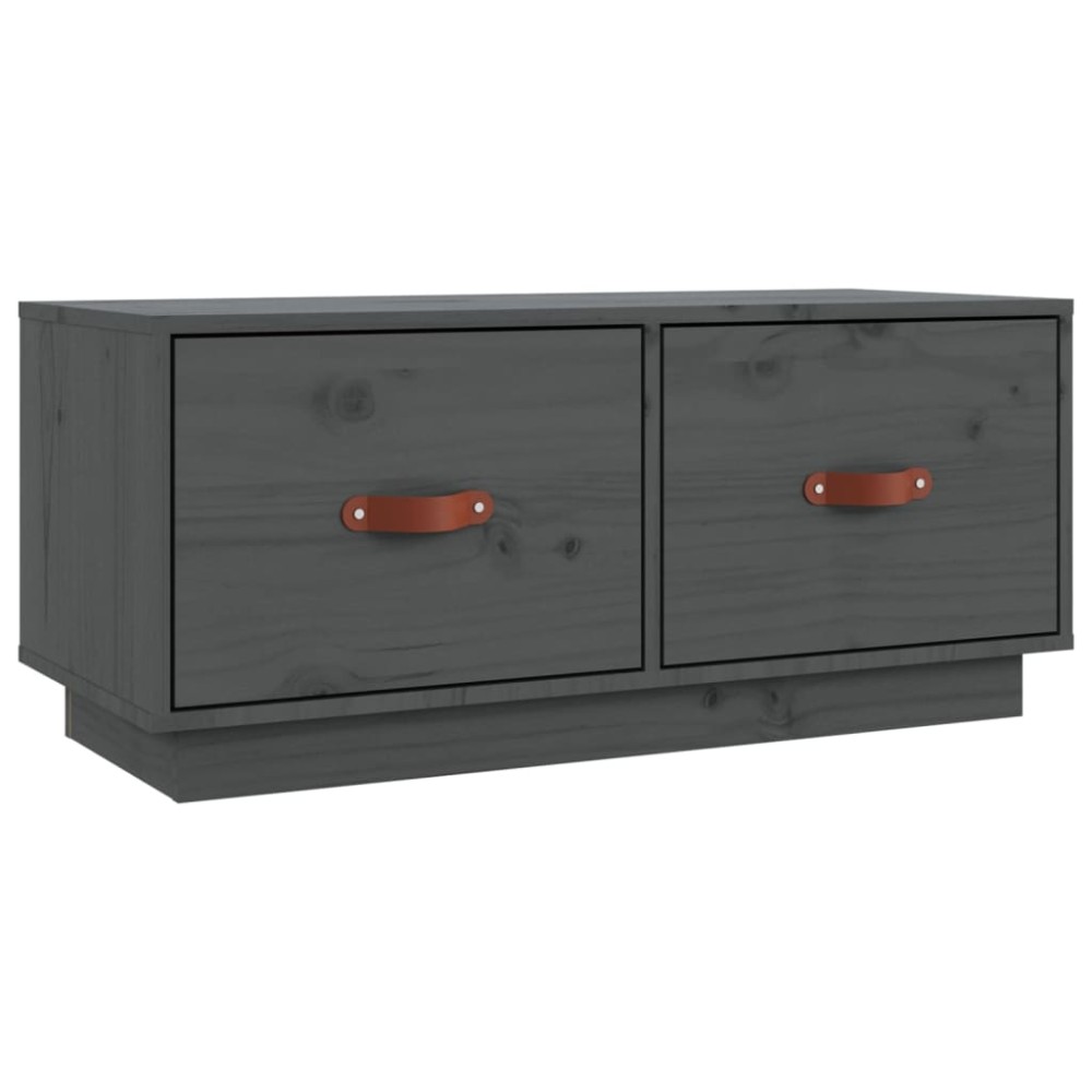 vidaXL Comodă TV, gri, 80x34x35 cm, lemn masiv de pin