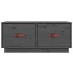 vidaXL Comodă TV, gri, 80x34x35 cm, lemn masiv de pin vidaXL Comodă TV, gri, 80x34x35 cm, lemn masiv de pin