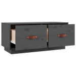 vidaXL Comodă TV, gri, 80x34x35 cm, lemn masiv de pin vidaXL Comodă TV, gri, 80x34x35 cm, lemn masiv de pin