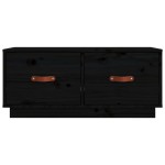 vidaXL Comodă TV, negru, 80x34x35 cm, lemn masiv de pin