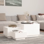 vidaXL Cutii de depozitare cu capace, 3 buc., alb, lemn masiv de pin vidaXL Cutii de depozitare cu capace, 3 buc., alb, lemn masiv de pin