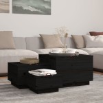 vidaXL Cutii de depozitare cu capace 3 buc. negru lemn masiv de pin vidaXL Cutii de depozitare cu capace 3 buc. negru lemn masiv de pin