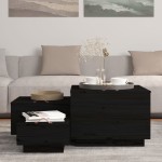 vidaXL Cutii de depozitare cu capace 3 buc. negru lemn masiv de pin vidaXL Cutii de depozitare cu capace 3 buc. negru lemn masiv de pin
