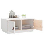 vidaXL Măsuță de cafea, alb, 80x50x35 cm, lemn masiv de pin