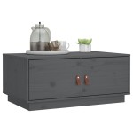 vidaXL Măsuță de cafea, gri, 80x50x35 cm, lemn masiv de pin vidaXL Măsuță de cafea, gri, 80x50x35 cm, lemn masiv de pin