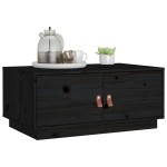 vidaXL Măsuță de cafea, negru, 80x50x35 cm, lemn masiv de pin vidaXL Măsuță de cafea, negru, 80x50x35 cm, lemn masiv de pin