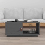vidaXL Măsuță de cafea, gri, 80x50x35,5 cm, lemn masiv de pin vidaXL Măsuță de cafea, gri, 80x50x35,5 cm, lemn masiv de pin