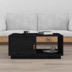 vidaXL Măsuță de cafea, negru, 80x50x35 cm, lemn masiv de pin vidaXL Măsuță de cafea, negru, 80x50x35 cm, lemn masiv de pin